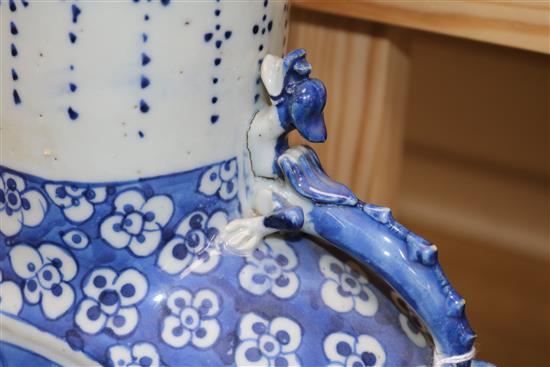 A large 19th century Chinese blue and white moon flask height 55.5cm